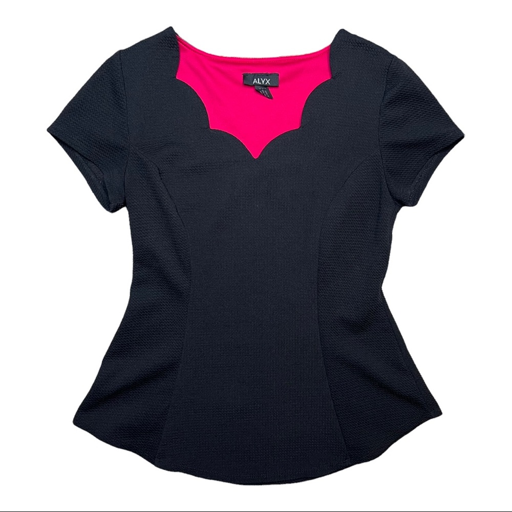 AlYX Scallop Peplum Top